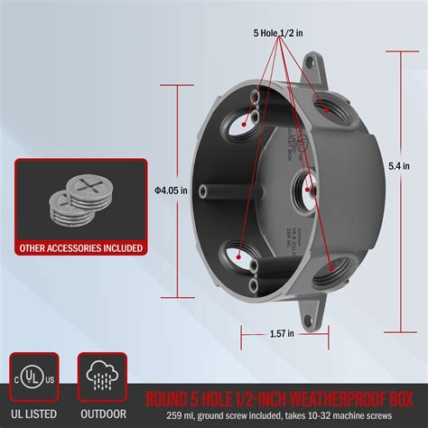 4 weatherproof round extension electrical box|4 round electrical box extender.